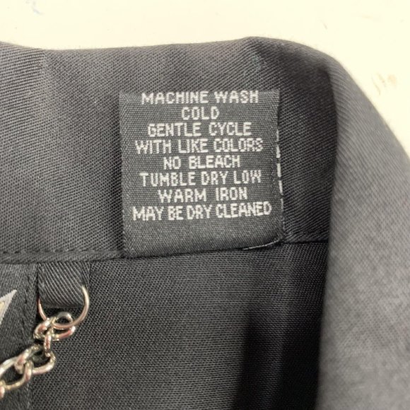 NWT Hard Chrome Gear Mens Rockabilly Skull Biker Button Down Shirt Black LARGE - Picture 5 of 9